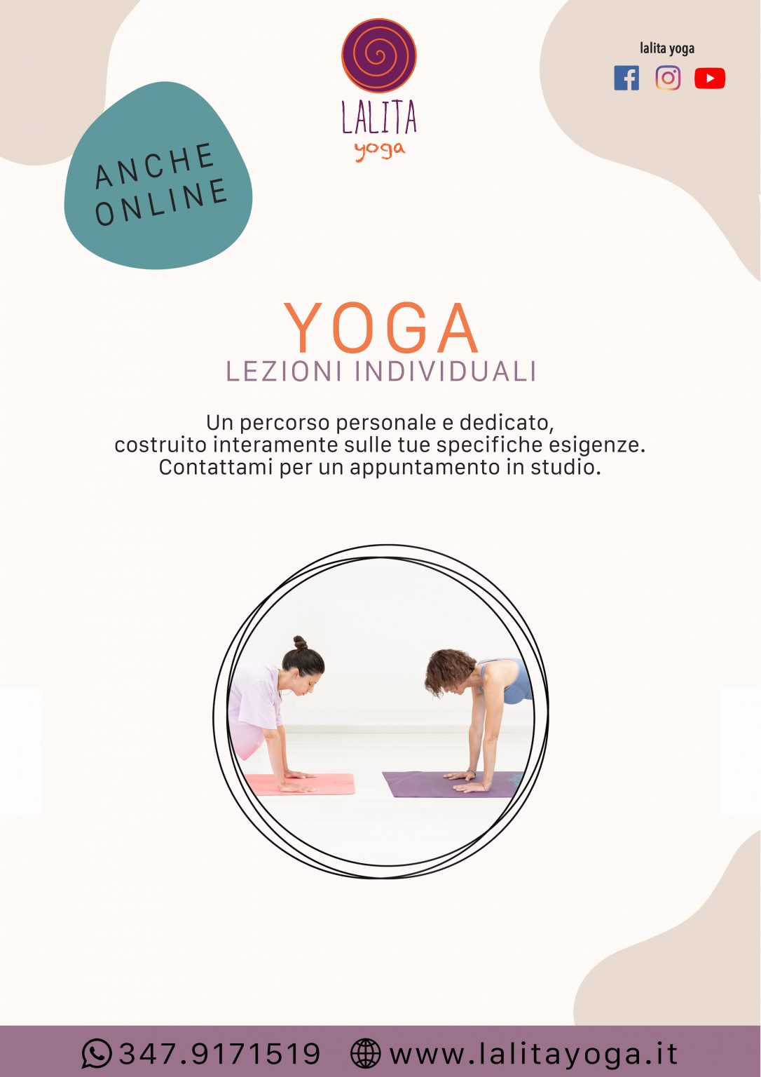 Lezioni di yoga individuali in studio e online