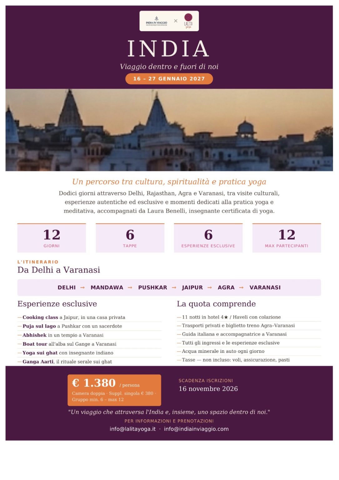 INDIA - Viaggio dentro e fuoti di noi - informazioni
